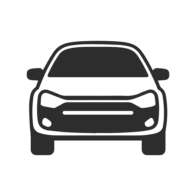 Black car icon Car vector icon on isolated white background Vehicle sign Vector illustration