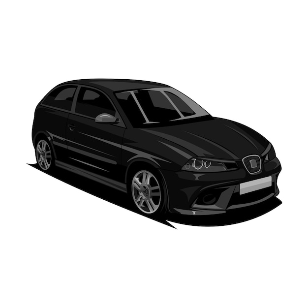 Vector black car illustration