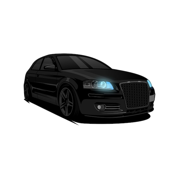 Vector black car illustration