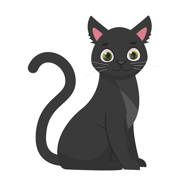 Black cartoon cat.