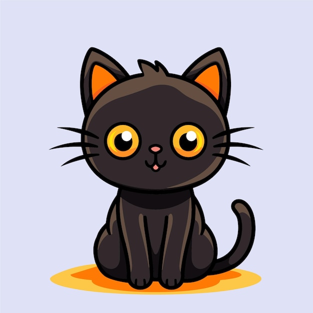 Funny Black Cat. Vector Illustration Stock Vector Image & Art - Alamy