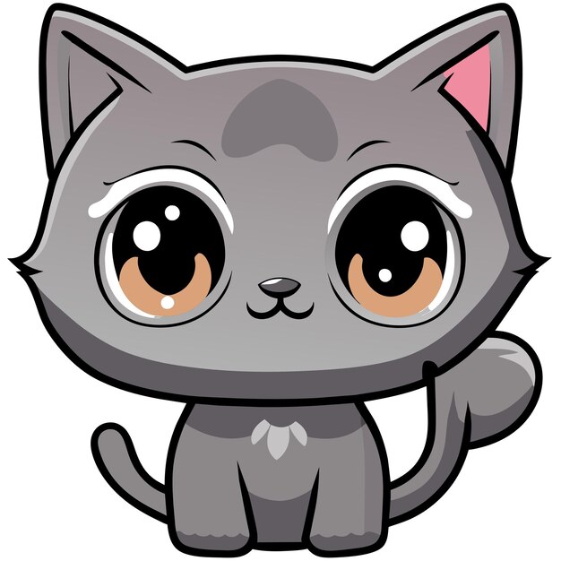 Vector black cat cute cartoon character