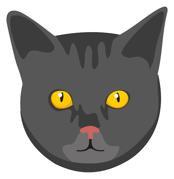 Black cat head Kitten face Pet icon