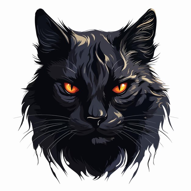 Premium Vector | Black cat head vector illustration