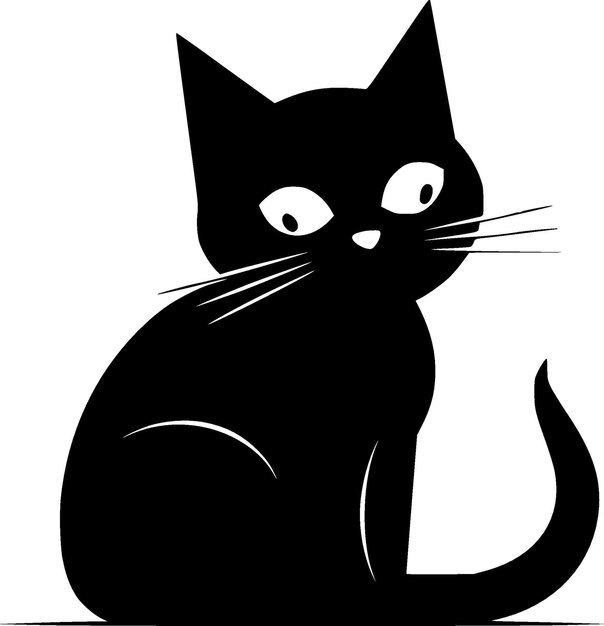 Black cat logo vettoriale di alta qualità illustrazione vettoriale ideale per la grafica di t-shirt