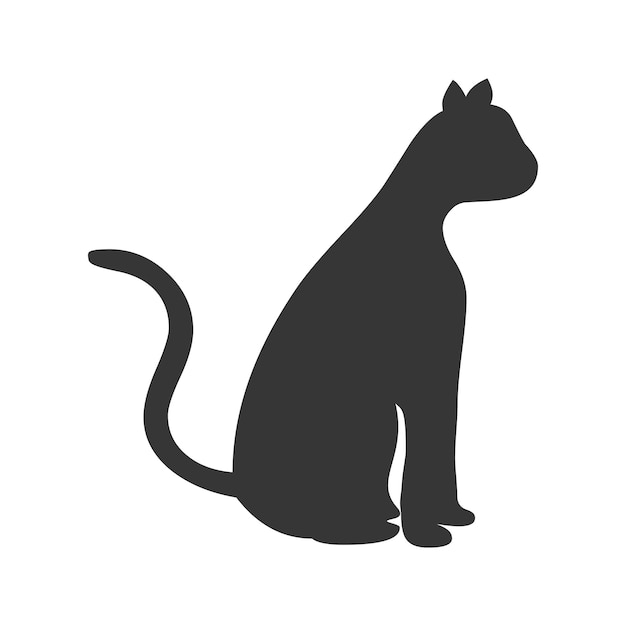 Black cat icon silhouette design vector