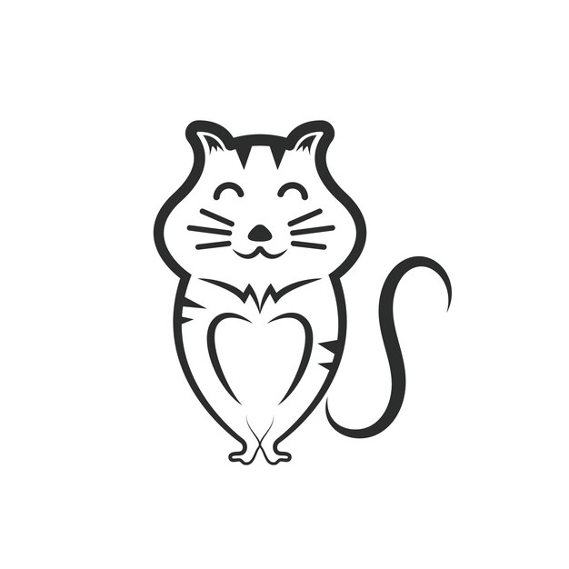 Black cat icon vector illustration concept design template