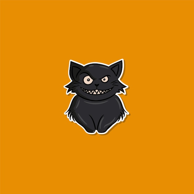 Black cat illustration with smiles