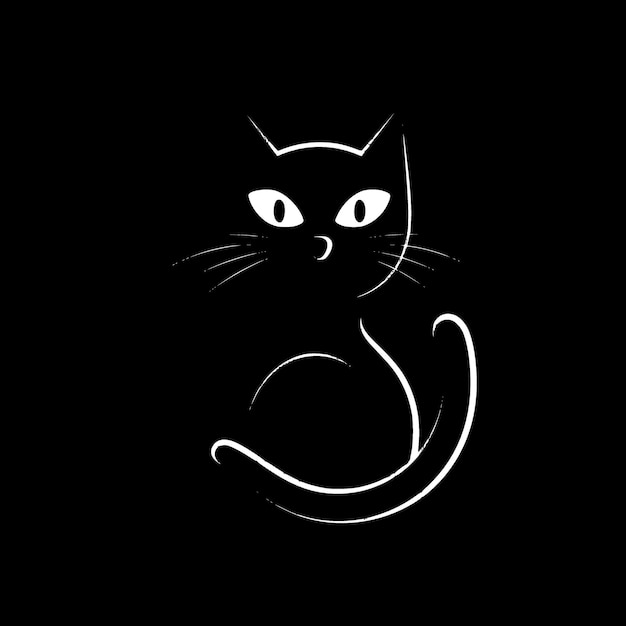 Vettore illustrazione vettoriale minimalista e piatta del logo black cat