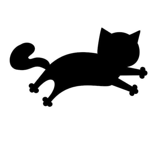 Black cat silhouette vector