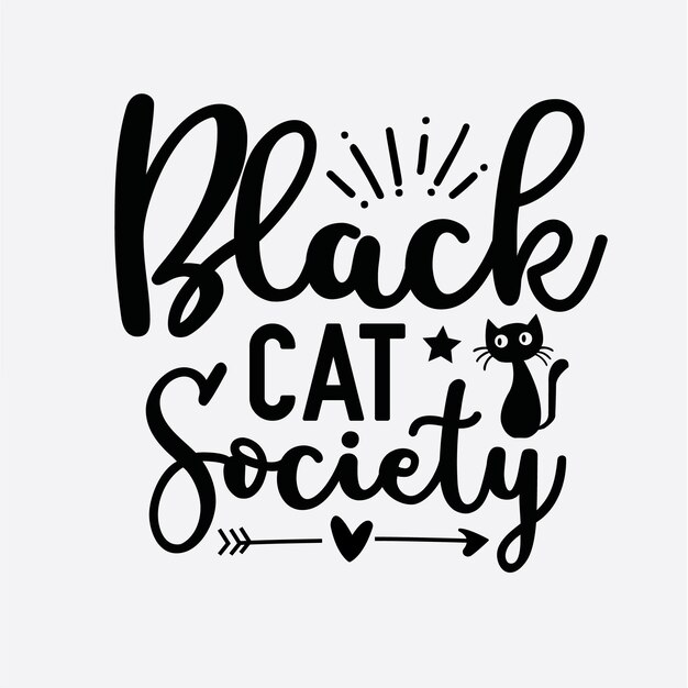 Design della maglietta della black cat society