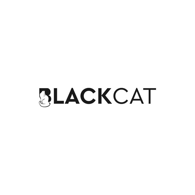 Black Cat Typografie Logo Design