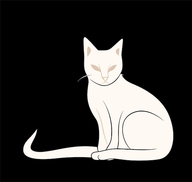 색 바탕에 고립된 검은 고양이 실루과 다른 고양이 모양의 할로윈 세트