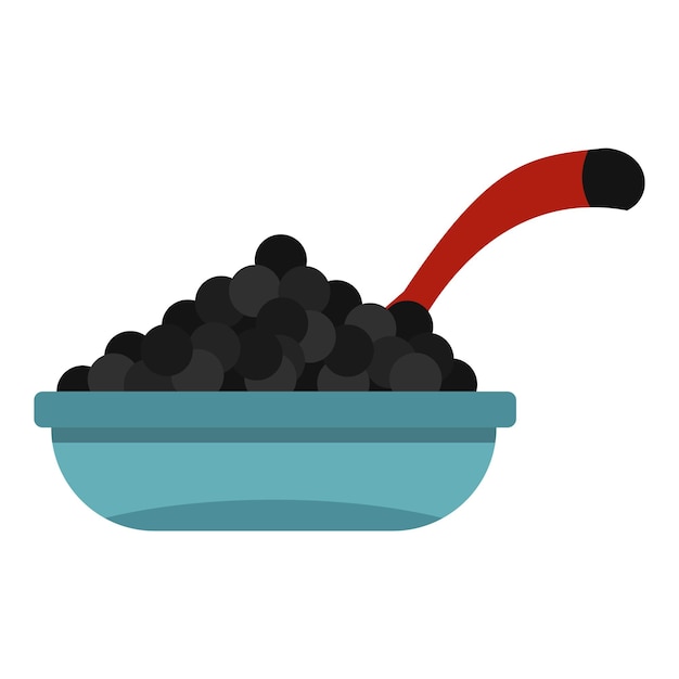 Black caviar icon flat illustration of black caviar vector icon for web