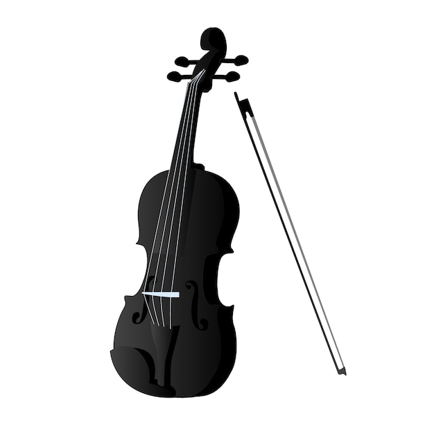 Черная виолончель Векторная иллюстрация виолончели EPS10