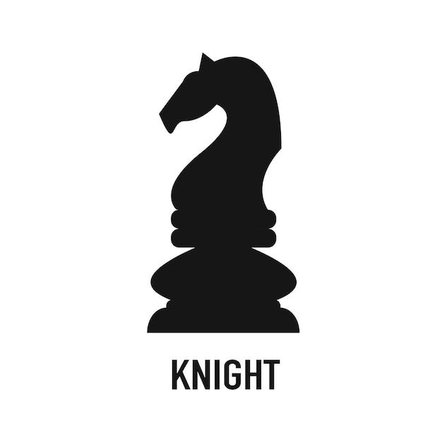 Black Chess Knight Horse silhouette logo design