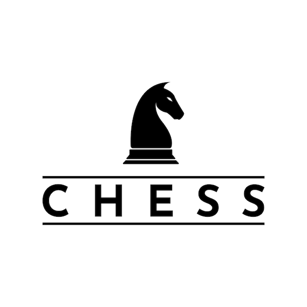 Black Chess Knight Horse Stallion Statue Sculpture silhouette logo design