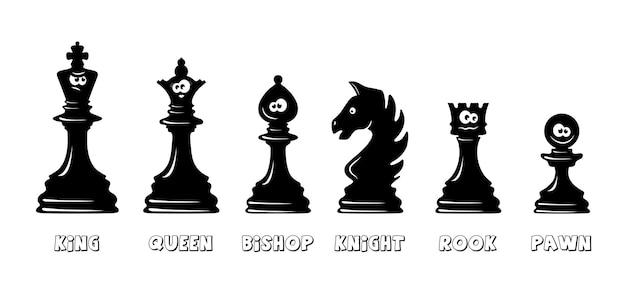 Black chess with funny emoticons.