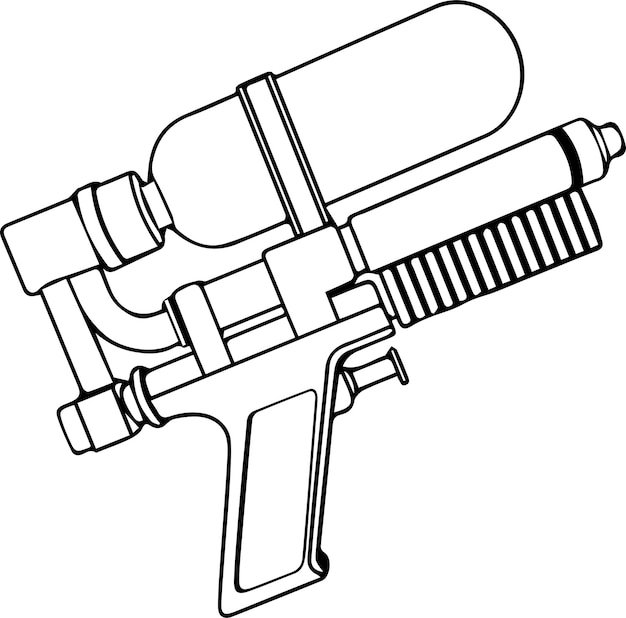 黒い子供たちのおもちゃの銃 白い背景に 人間なし