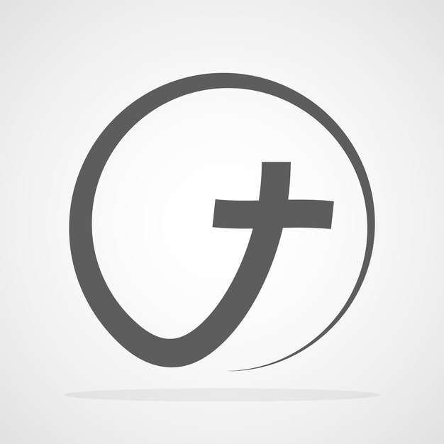 Vector black christian cross icon vector illustration