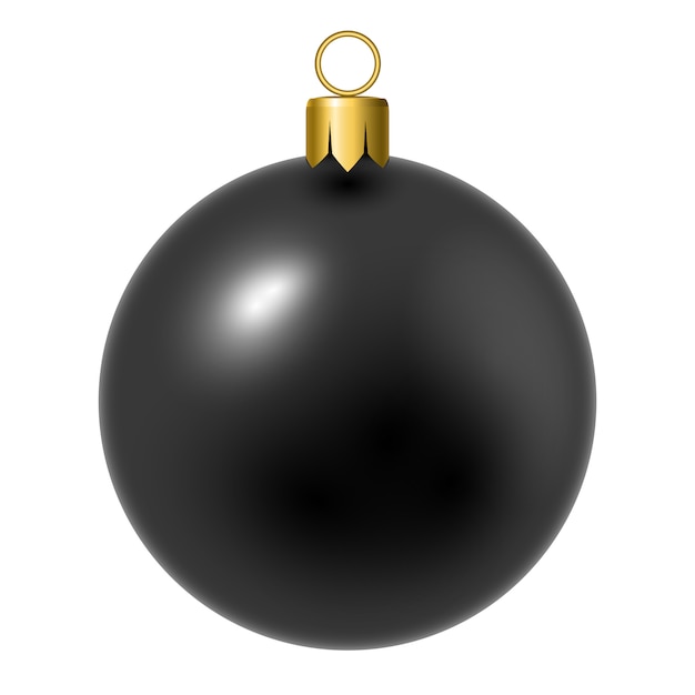 Black christmas ball  on white.