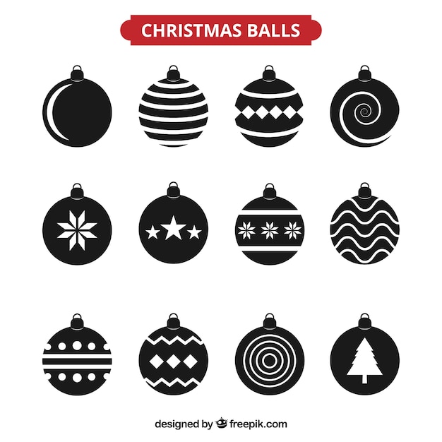 Black christmas balls