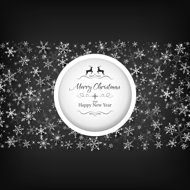 Vector black christmas banner.