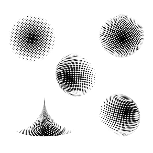 Black circle halftone spots vector illustration