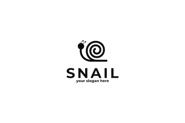 Black circle snail logo design inspiration