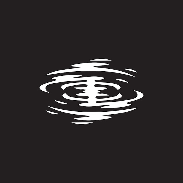 Black circle water ripple isolated on transparent background Realistic vector illustration