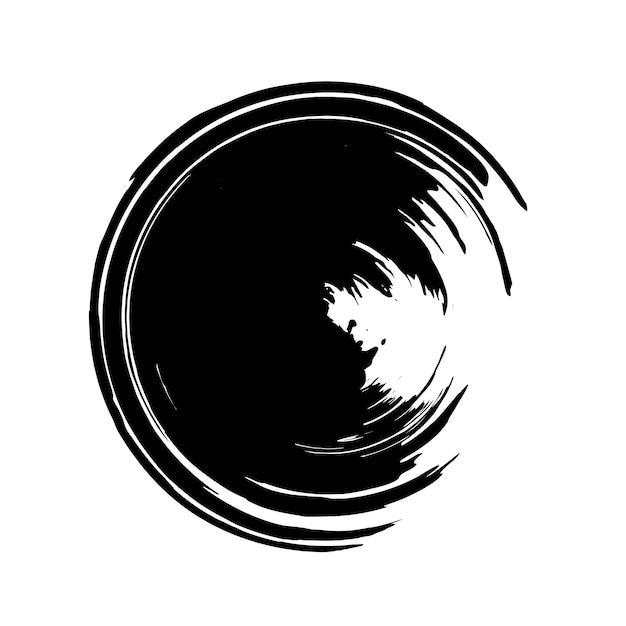a black circle with a white background with a black circle in the middle