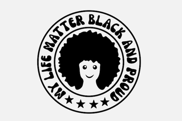 Un cerchio nero con una donna con i capelli ricci e un sorriso sopra.