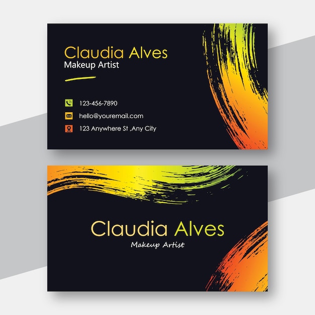 Vector black clean style modern business card design template