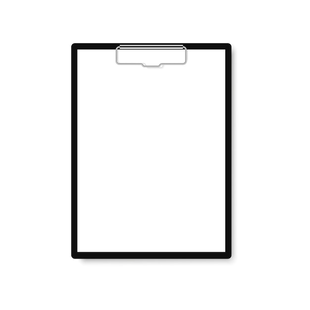 Black clipboard with blank white sheet Vector