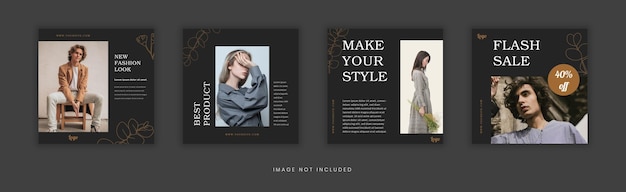 Black clothes social media post template