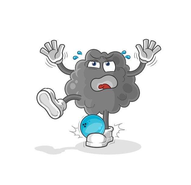 Black cloud hiten by bowling cartoon cartoon mascot vector