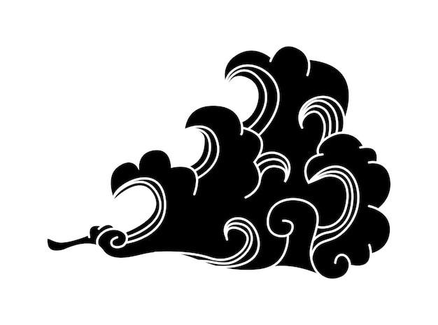 Vector black clouds of smoke and wave