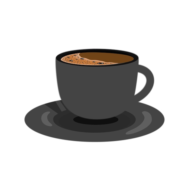 Black Coffee Cup Isolated Vector
