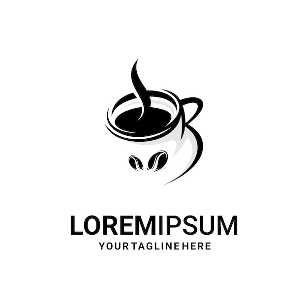 black coffee cup logo illustration vector