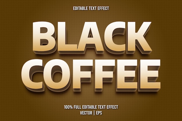 Black coffee editable text effect cartoon style