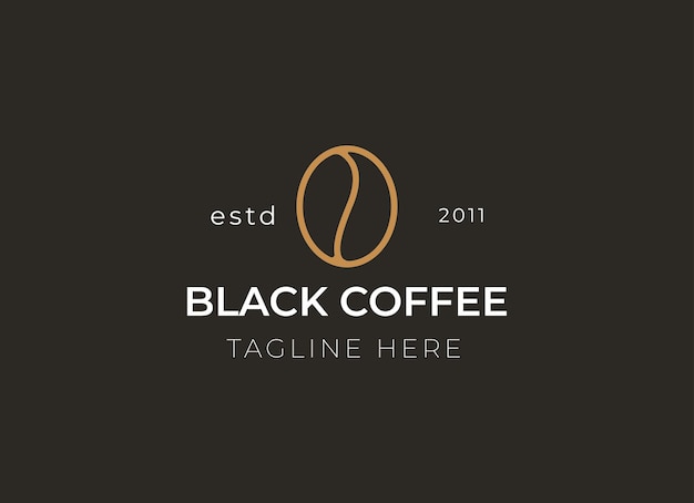 Логотип черного кофе с названием черный кофе.