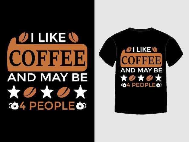 Black coffee typography and lettering art vector t-shirt design