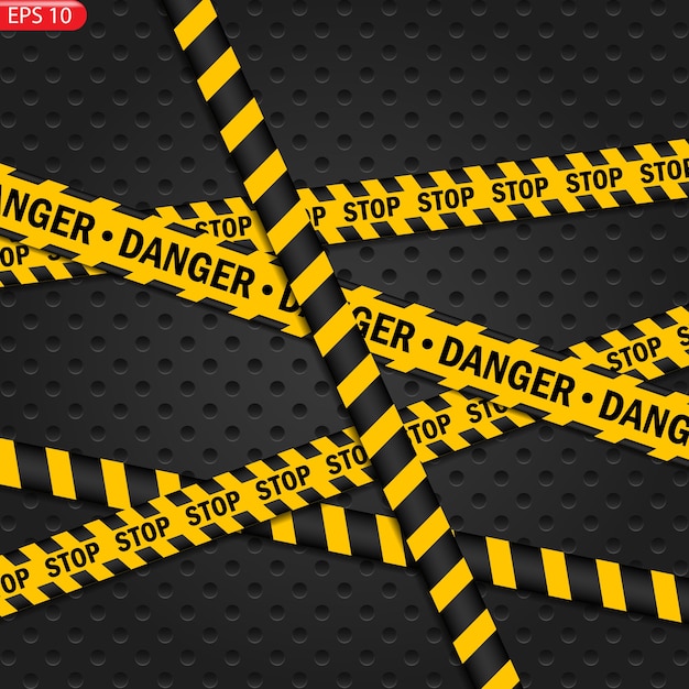 Black and color caution lines isolated. Realistic warning tapes. Danger signs.  background.