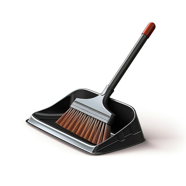 Black color Dustpan isometric vector white background iso