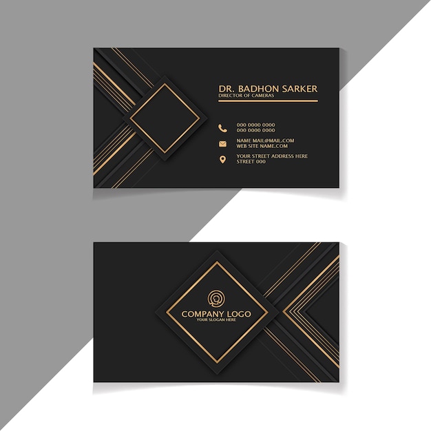 black color modern business card