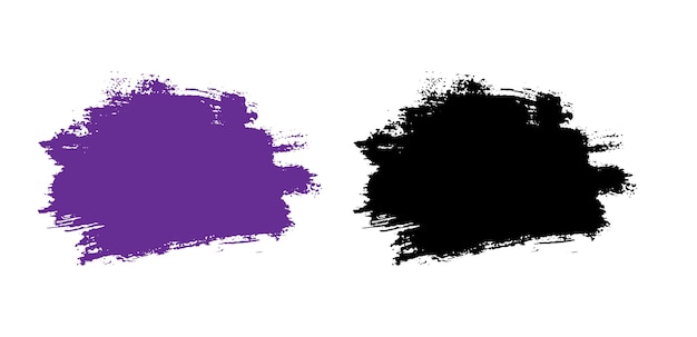 Black and colorful brush stroke design set