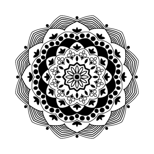 Black colors mandala design for print, poster, cover, brochure, flyer, banner, book cover. mandala