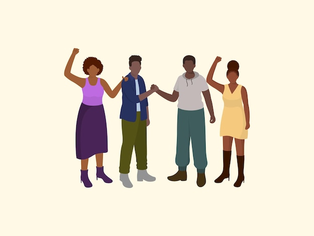 Premium Vector | Black community african people gathered together on ...