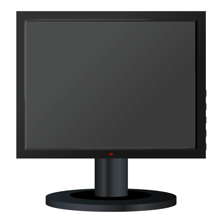 Vector black computer monitor mockup realistic illustration of black computer monitor vector mockup for web