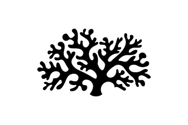 Vector black coral icon on isolated white background vector illustration